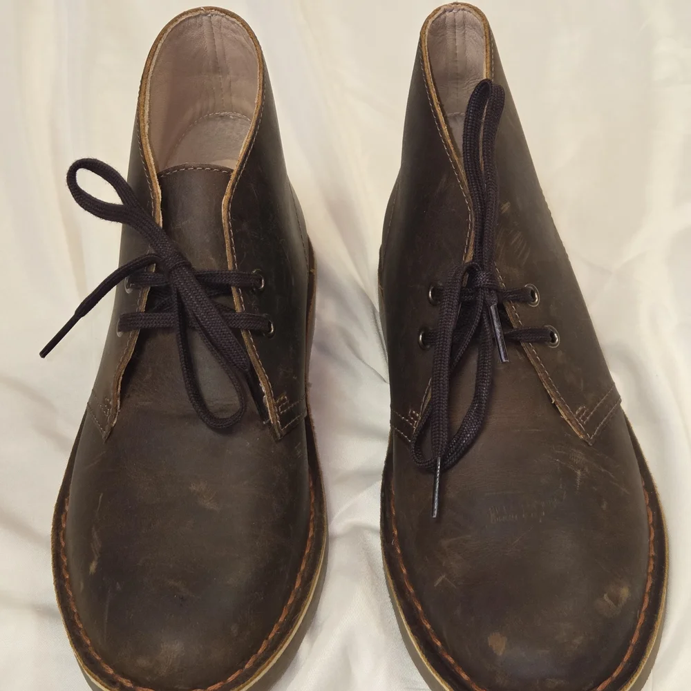 Clarks NWT Brown Leather Ankle Boots - Picture 1 of 5